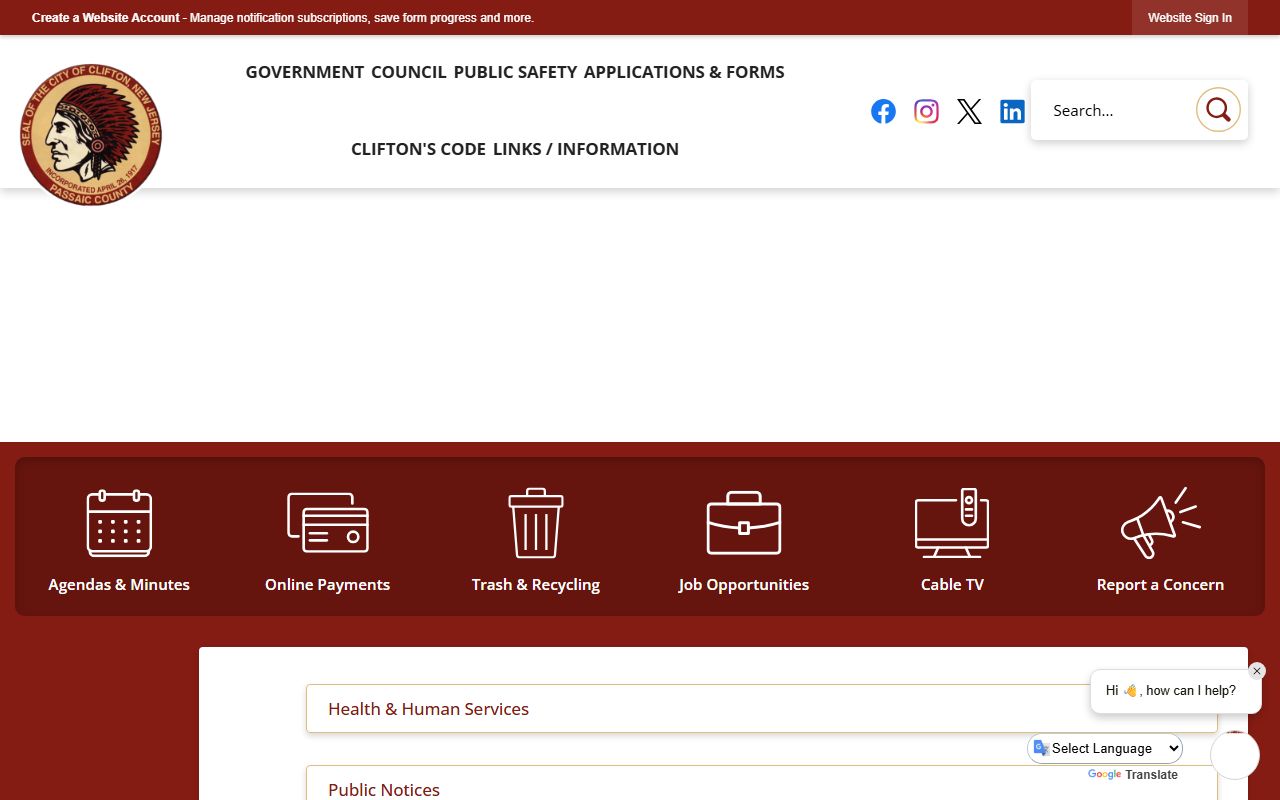 Clifton Police Department sex offender registration records