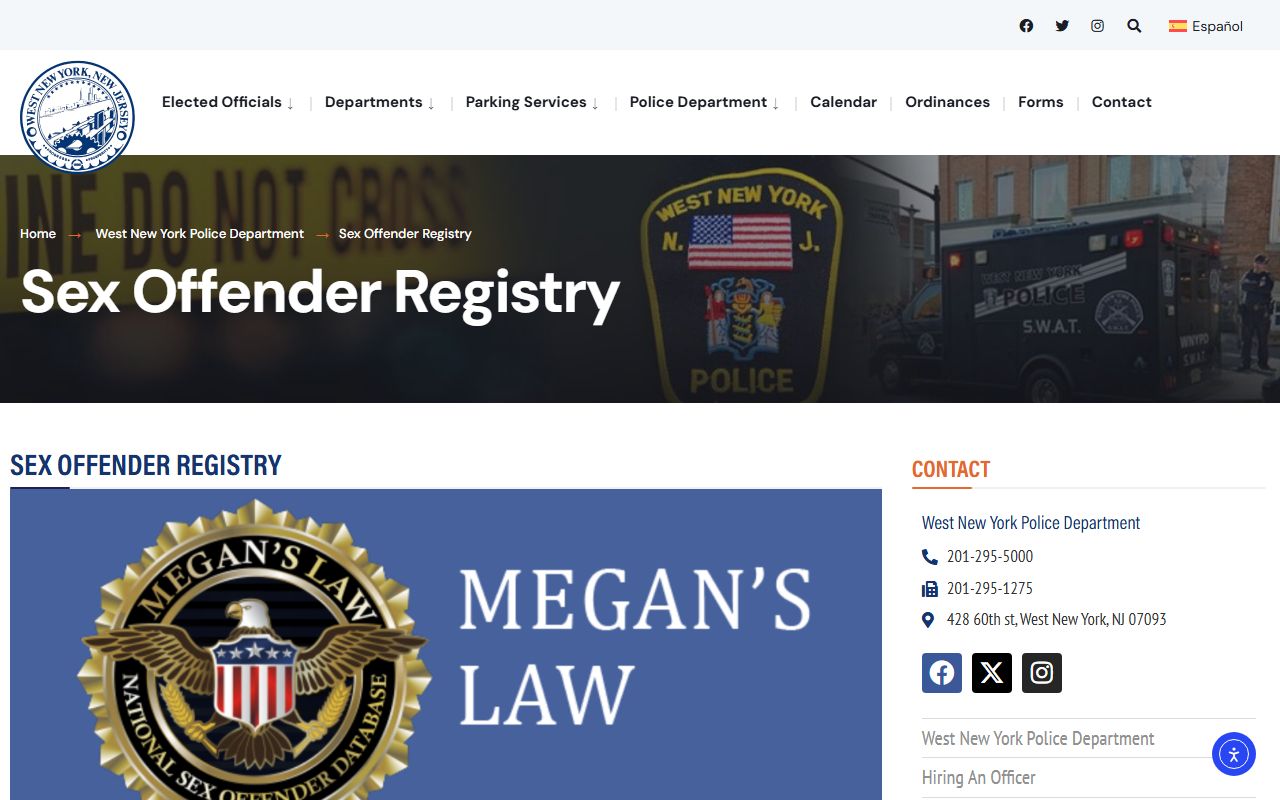 West New York sex offender records